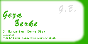 geza berke business card