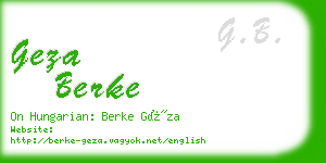 geza berke business card